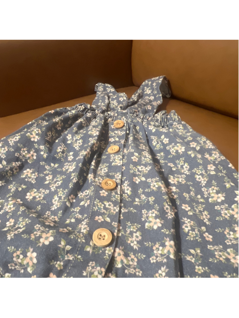 Girls Zara Floral Button-Front Dress Blue White Size 4-5 - Picture 2 of 6